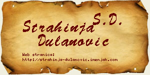 Strahinja Dulanović vizit kartica